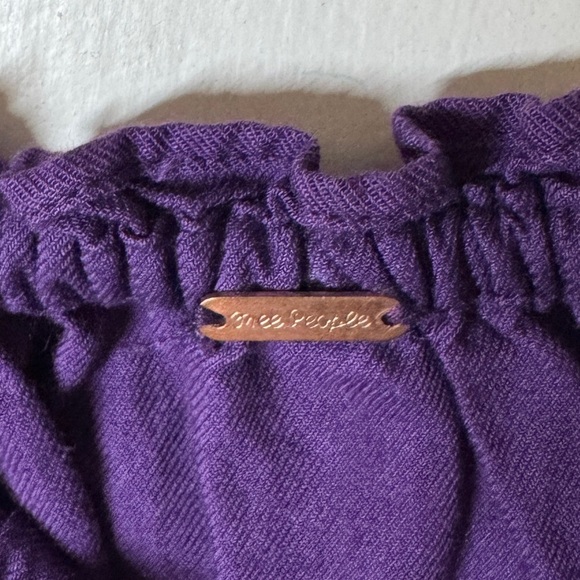 Free People Fleur Du Jour Purple Floral Gold Brown Embroidered Boho Mini Dress M - Picture 15 of 16